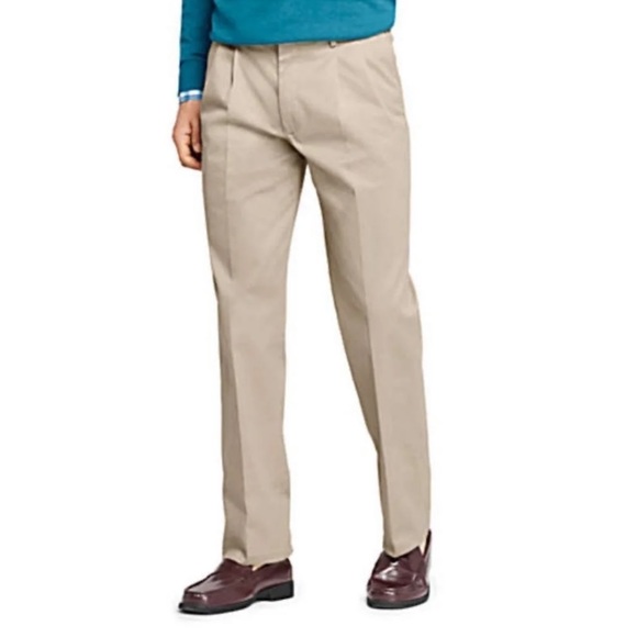 Lands’ End Tailored Fit Pleated Dress Pants - Picture 3 of 4